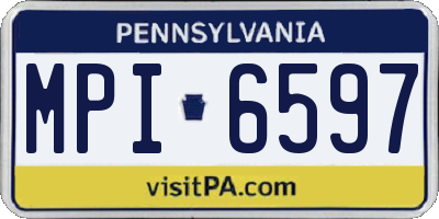 PA license plate MPI6597