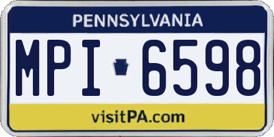 PA license plate MPI6598