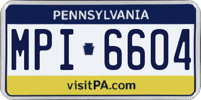 PA license plate MPI6604