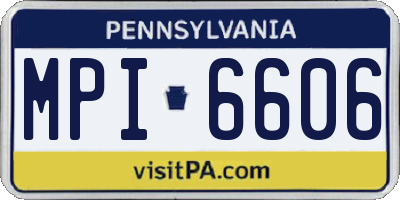 PA license plate MPI6606