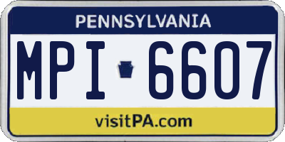 PA license plate MPI6607