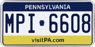 PA license plate MPI6608