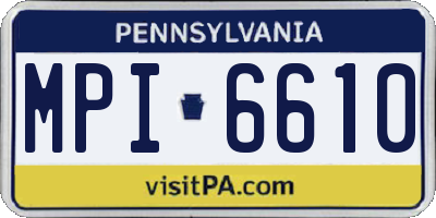 PA license plate MPI6610
