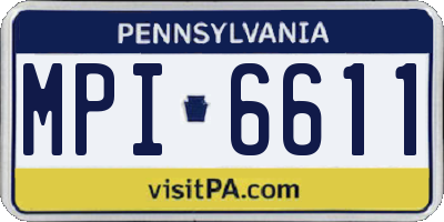 PA license plate MPI6611