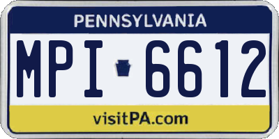 PA license plate MPI6612
