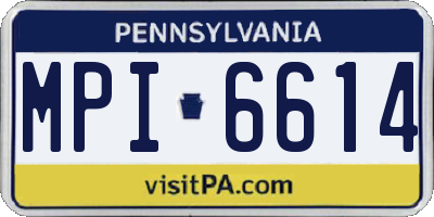 PA license plate MPI6614