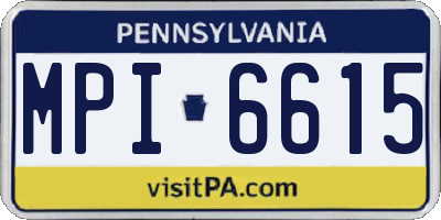 PA license plate MPI6615