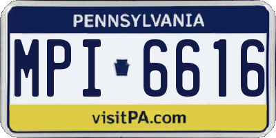 PA license plate MPI6616