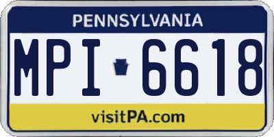 PA license plate MPI6618