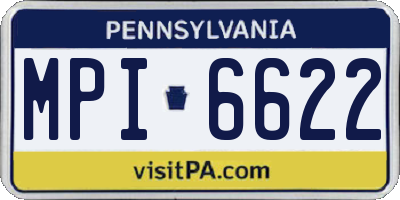 PA license plate MPI6622