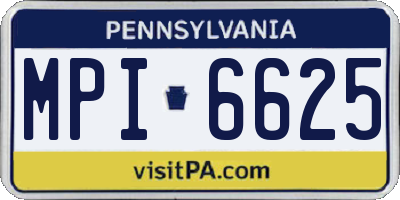 PA license plate MPI6625