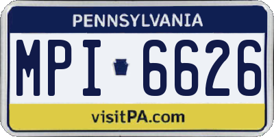 PA license plate MPI6626