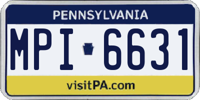 PA license plate MPI6631