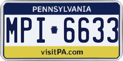 PA license plate MPI6633