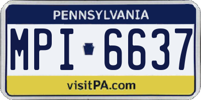 PA license plate MPI6637