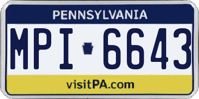 PA license plate MPI6643