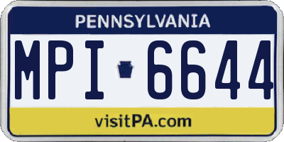 PA license plate MPI6644