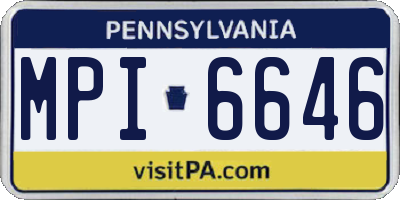 PA license plate MPI6646