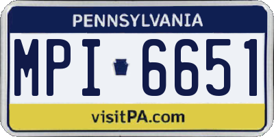 PA license plate MPI6651