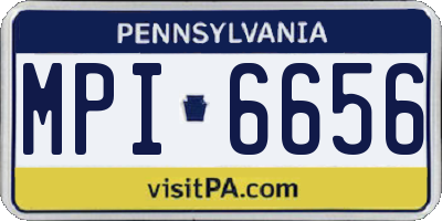 PA license plate MPI6656