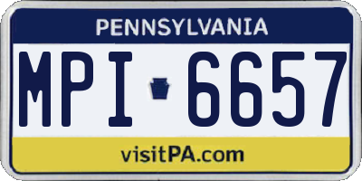 PA license plate MPI6657
