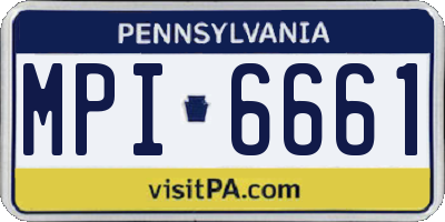 PA license plate MPI6661