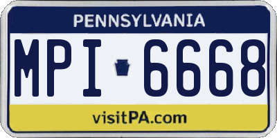 PA license plate MPI6668