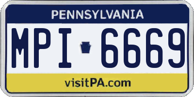 PA license plate MPI6669