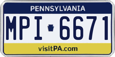 PA license plate MPI6671