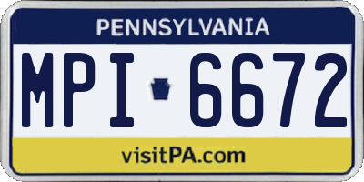 PA license plate MPI6672