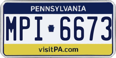 PA license plate MPI6673