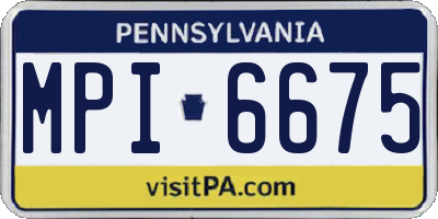 PA license plate MPI6675