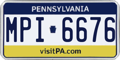 PA license plate MPI6676
