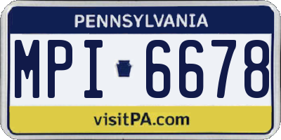 PA license plate MPI6678