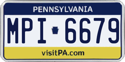 PA license plate MPI6679