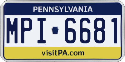 PA license plate MPI6681