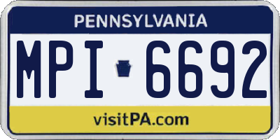 PA license plate MPI6692