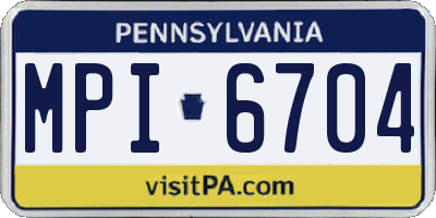 PA license plate MPI6704