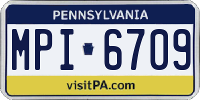 PA license plate MPI6709