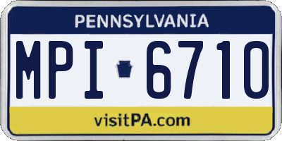 PA license plate MPI6710
