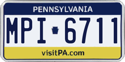 PA license plate MPI6711
