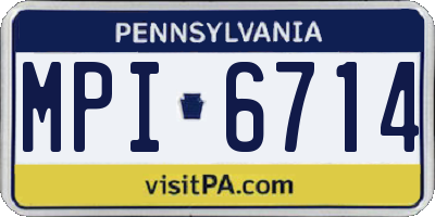 PA license plate MPI6714