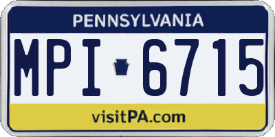 PA license plate MPI6715