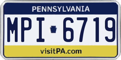 PA license plate MPI6719