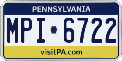 PA license plate MPI6722