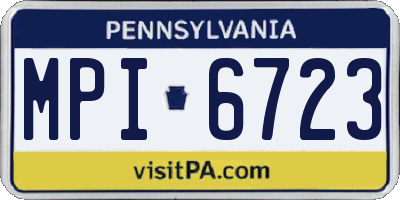 PA license plate MPI6723