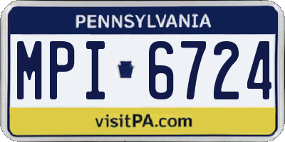 PA license plate MPI6724