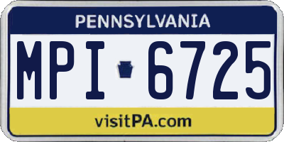 PA license plate MPI6725