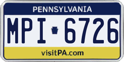 PA license plate MPI6726