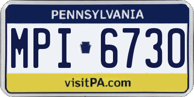 PA license plate MPI6730